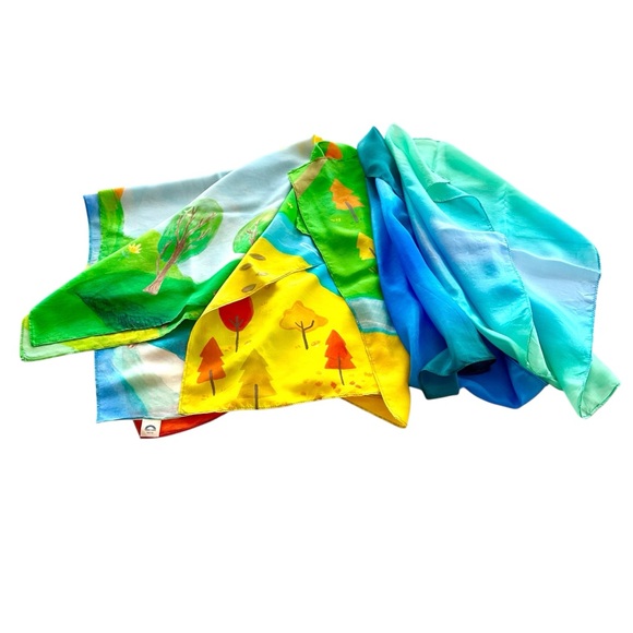 Sarah’s Silks 100% Silk Set of 7 Playsilk Scarves For Kids and Toddlers - Picture 4 of 13